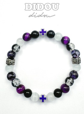 DIDOU虎猫眼石不锈钢男士手链复古轻奢小众高级手串