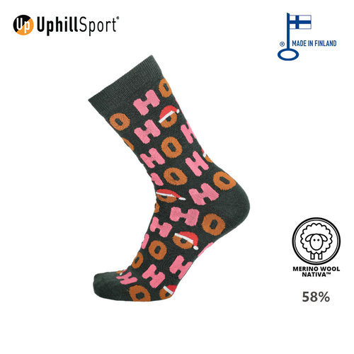 UPHILLSPORT美利奴羊毛袜L3趣味图案透气休闲运动袜E9405