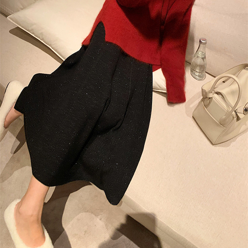 超细羊毛复古风亮丝半身裙定制