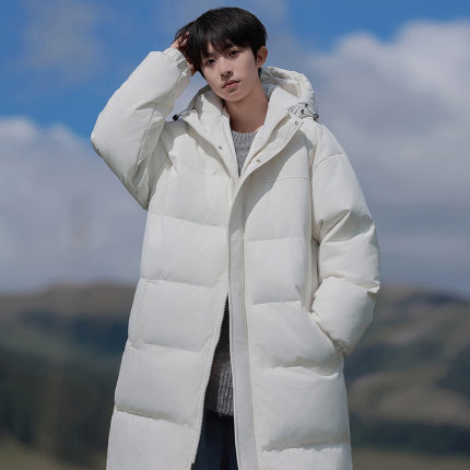 2025棉服男士冬季新款羽绒连帽加厚保暖中长款棉衣外穿防风军大衣