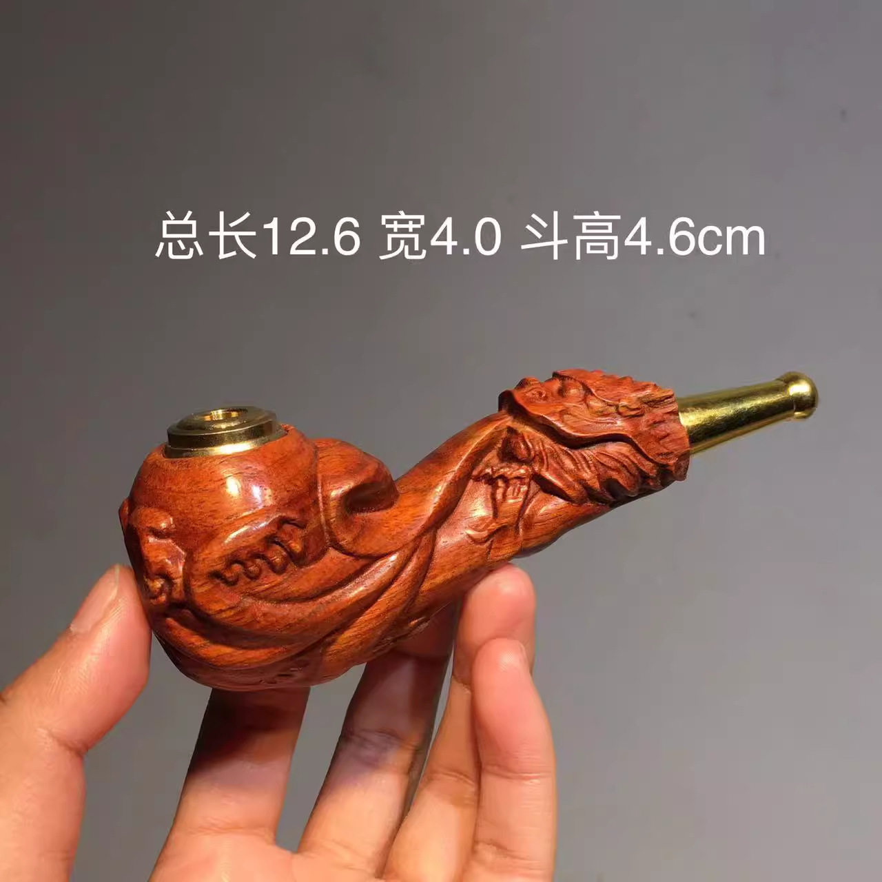 新款高档小叶紫檀实木烟斗男女式三用老式烟锅过滤器烟嘴烟杆