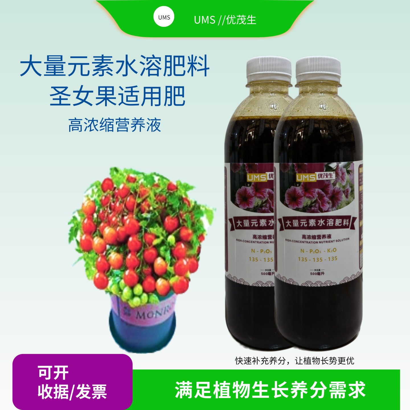 圣女果小番茄千禧果黄色西红柿大量元素营养液阳台庭院蔬菜水溶肥