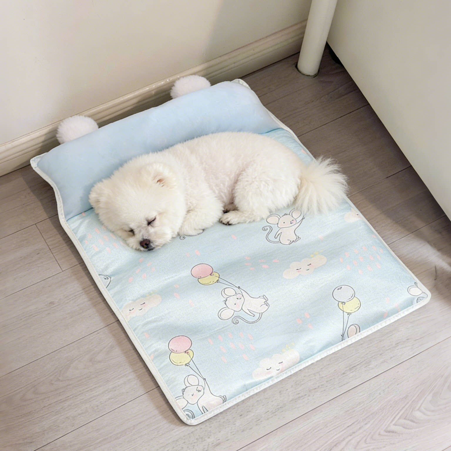 宠物冰垫夏日冰丝带枕头狗狗凉席防暑降温透气猫咪睡垫子宠物用品