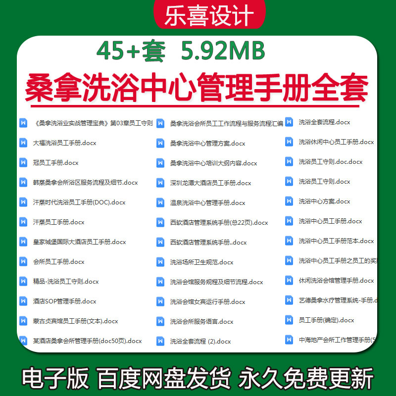 温泉洗浴中心管理手册范本桑拿洗浴会所员工工作流程服务流程汇编