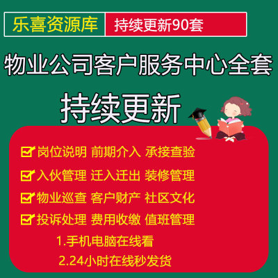 物业公司客户服务中心资料前期介入物业承接查验物业巡查工作规程