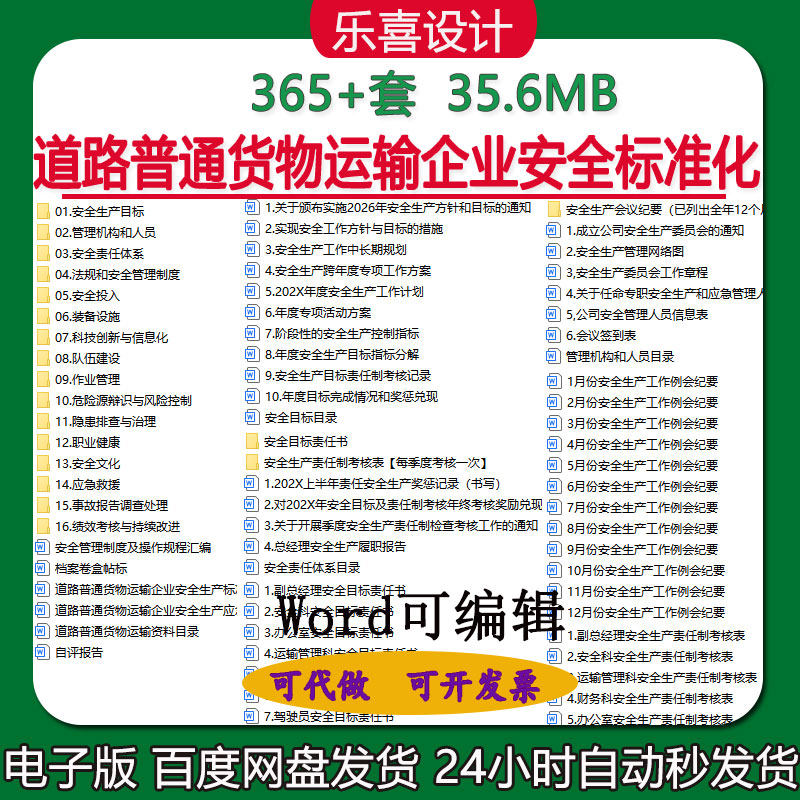 道路普通货物运输企业安全标准化安全目标责任书管理制度操作规程