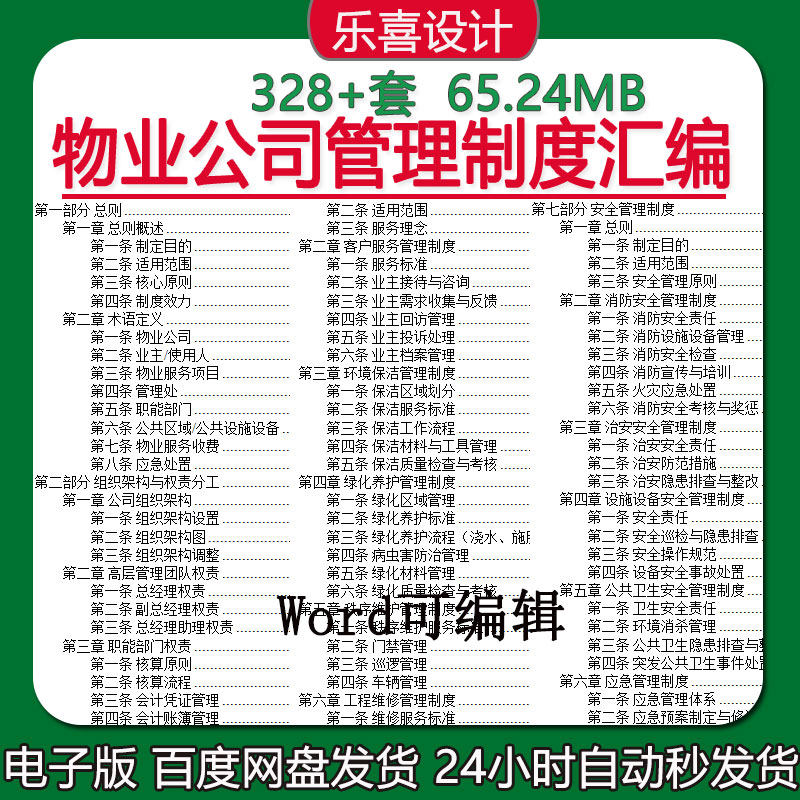 物业公司费用报销流程人事财务安全工程维修环境行政管理制度汇编