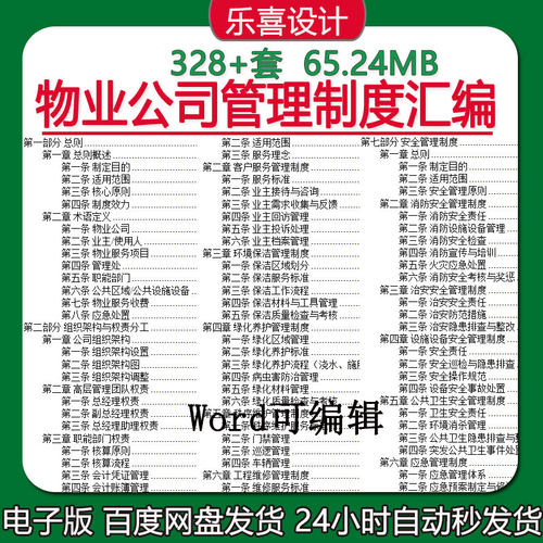 物业公司费用报销流程人事财务安全工程维修环境行政管理制度汇编