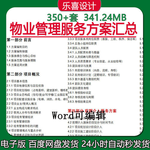 物业应急前期介入工程维护专项管理服务方案汇总成本品质管控方案