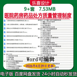 医院药房药品处方质量管理制度药剂科药品质量管理制度及各岗位职
