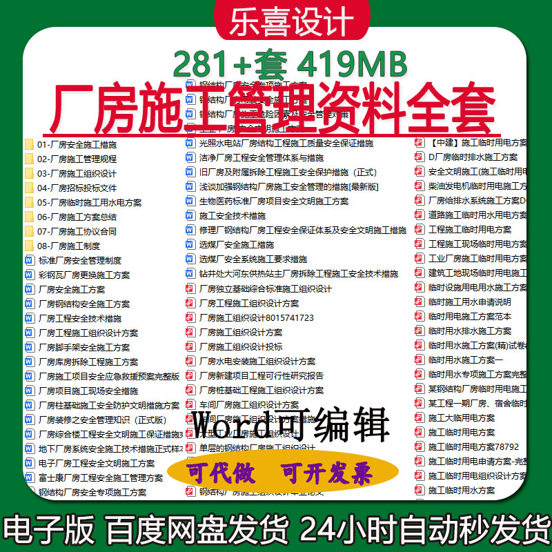 厂房规程验收标准施工组织设计施工安全管理措施方案及用水电方案