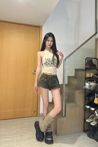 2107-P33 废土风千禧感低腰复古Y2k辣妹豹纹休闲短裤图片