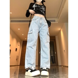 2025四季新款牛仔裤女直筒宽松新款春夏vibe工装裤子高街ins潮图片