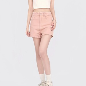 2294-P40 高腰显瘦牛仔短裤女夏季新款刺绣蝴蝶机提臀热裤图片