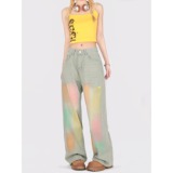 【6.02新品八折包邮仅一天！】夏韩版彩色直筒百搭显瘦牛仔裤女，女装牛仔裤，电商A306A