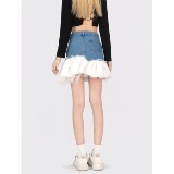 9194-P40牛仔裤新款高腰直筒显瘦修身辣妹短裙设计短裙，女装半身裙，电商A306A