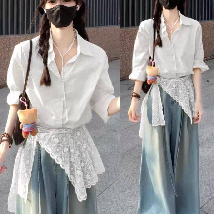 设计感春秋蕾丝披肩腰带