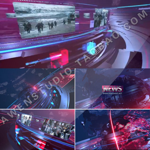 2019新版三维立体实事财经大事件新闻栏目包装片头动画AE模板