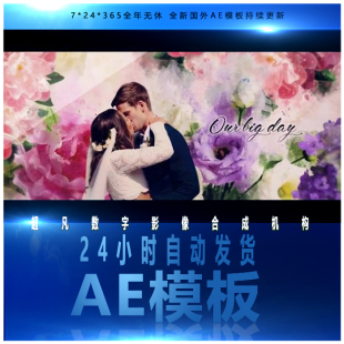 Premiere模板花朵转场微电影动画定格冻结美好瞬间优雅婚礼片头