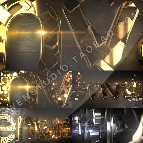 闪耀层叠堆积出三维标志logo演绎ELEMENT3D片头动画AE模板