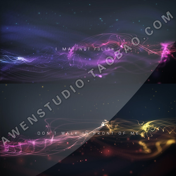 唯美大气震撼多彩优雅抽象粒子线条文字幕标题动画展示ae模板