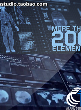 2017科幻高科技未来电脑显示HUD界面动画元素工程源文件AE模板