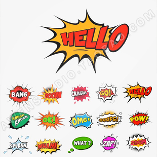 综艺栏目片头包装娱乐文字幕漫画气泡动画元素工程素材AE模板