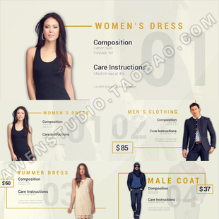 服饰新品发布会时装秀衣服展示标价虚拟试衣间动画视频AE模板