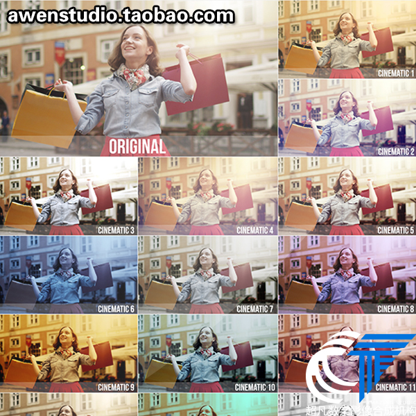 多种电影级别胶片风格影视视频调色较色预置AE模板工程FFX文件