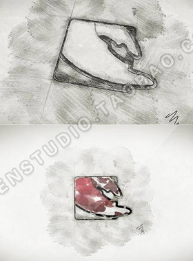 设计工作室草图线稿手绘素描风格logo演绎标志片头动画展示AE模板
