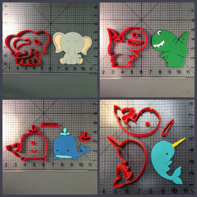 小象小恐龙鲸鱼3D翻糖饼干模具卡通蔬果馒头切模蛋糕装饰特价定做