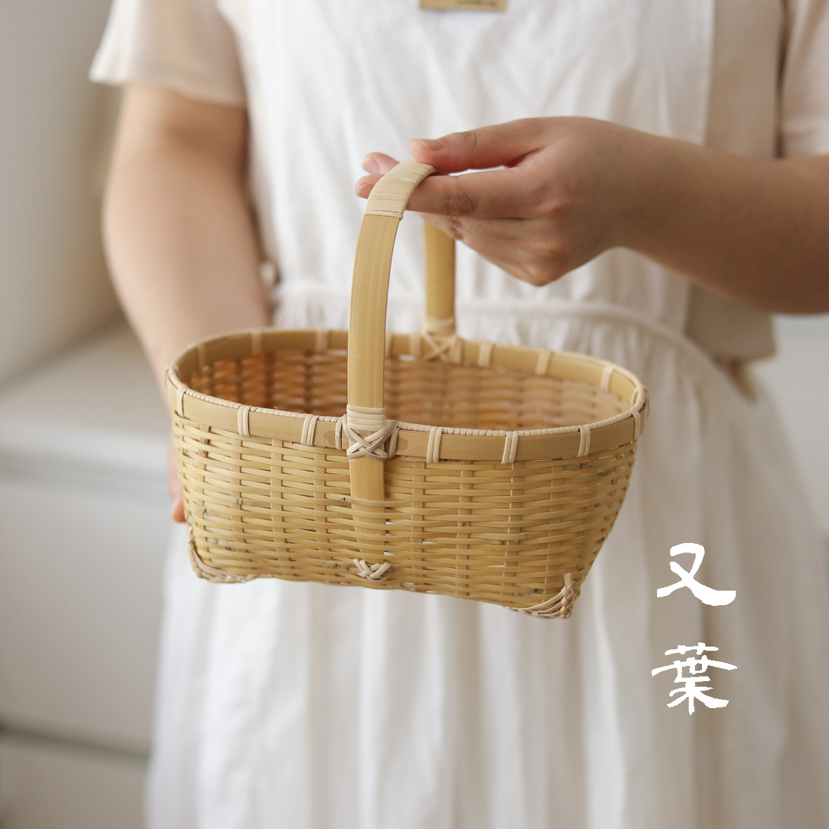 客厅家居手工蔬菜水果收纳篮竹编