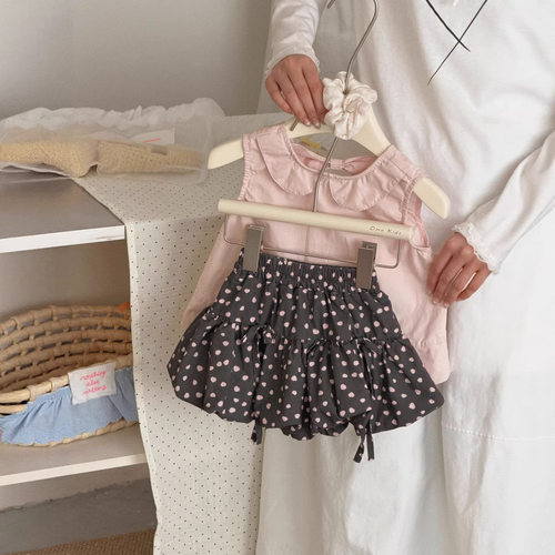 儿童女娃韩版拼色短裤2026夏季