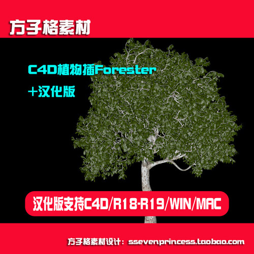 c4d中文汉化版森林植物岩石花草生长插件 ForesterR192021 R23win