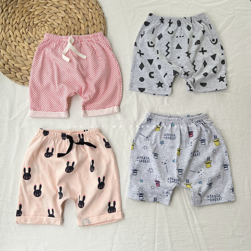 婴儿短裤1宝宝外穿纯棉0夏季女薄款大pp哈伦裤子3岁男童2百搭幼儿