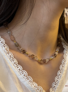 夏苒XIARAN棕金色设计小众项链