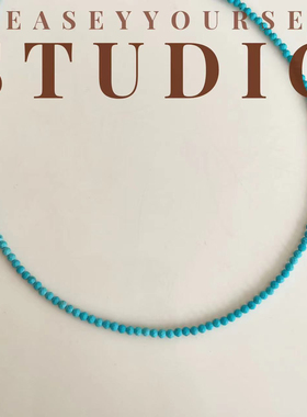 「水天」原创设计蓝色百搭多切面百搭素链项链