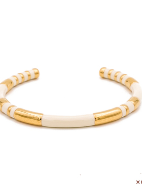 夏苒XIARAN「泡泡手镯」时尚百搭手工珐琅粉色少女重工手镯细手环