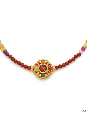 夏苒XIARAN「知否」新中式手工彩色民族风复古项链小众串珠项链女