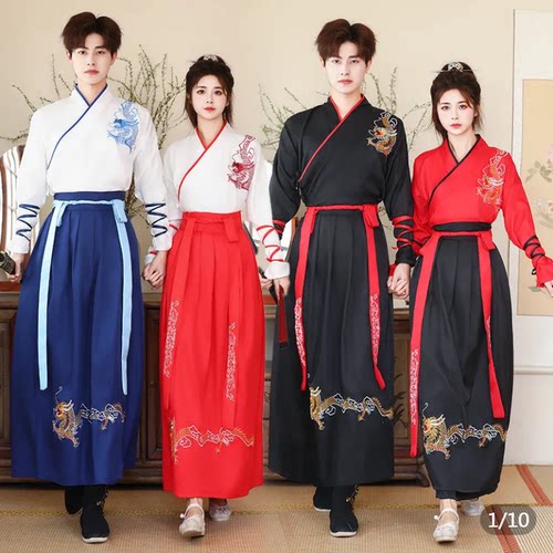 武侠改良古装汉服女男女同款学生班服中国风