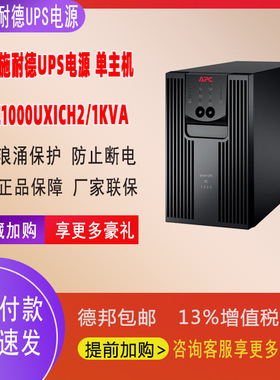 APC施耐德UPS电源在线式1KVA稳压塔式800wSRC1000UXICH2停电保护