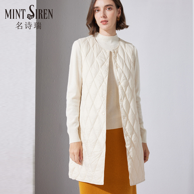 中长款90白鸭绒羽绒马甲轻薄内胆