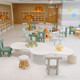 绘空层创意实木手工桌凳订制 儿童早教培训机构幼儿园异形桌椅套装