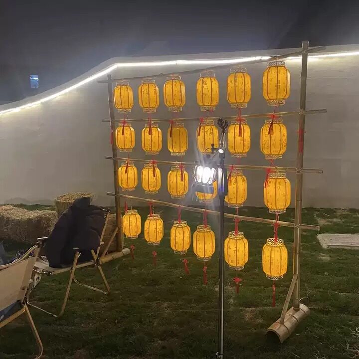 中秋灯笼架子商场室外灯笼墙装饰图片