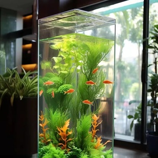 亚克力家用小型防摔方柱形金鱼缸透明客厅酒店斗鱼乌龟大型水族箱