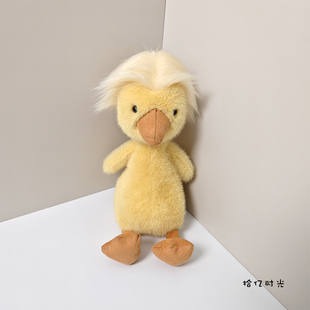 炸毛多瑞特小鸭子毛绒玩具安抚陪伴布娃娃黄鸭玩偶公仔生日礼物女