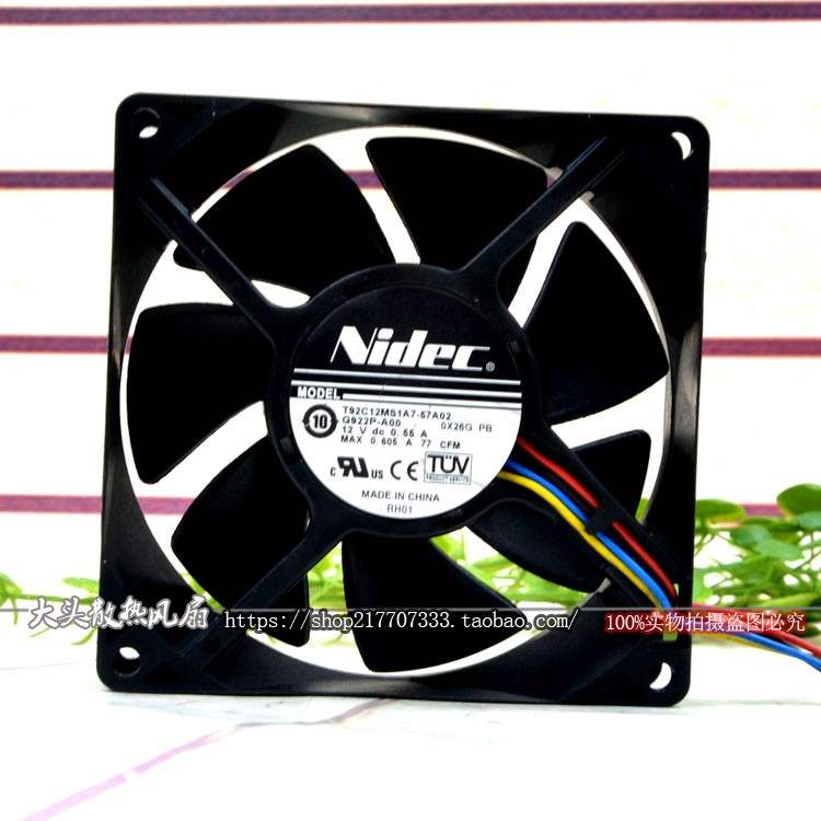 原装Nidec T92C12MS1A7-57A02 12V 0.55A 服务器风扇G922P 9032