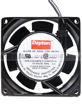 Dayton 30 cfm 4wt40 rpm 2750 0.13A 115V 机柜静音散热风扇