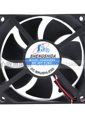 全新 盛仕达 8CM 8025 48V 0.18A SD8025H4X 2线机柜电机散热风扇