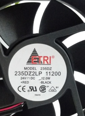 法国/ETRI 12038 12CM 235DZ2LP 11200 24V 12.0W 变频器散热风扇
